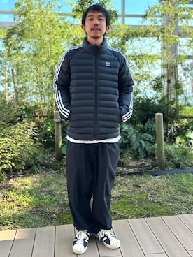 「アイテム（ダウンジャケット/コート）」を使った、SNさん（メンズ・175cm）の秋コーディネート