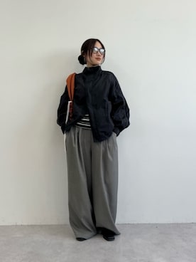 「ベーシック/トラッド」｜「アイテム（ブルゾン）」を使った、MIKU SUGIMOTOさん（レディース・157cm）の春コーディネート