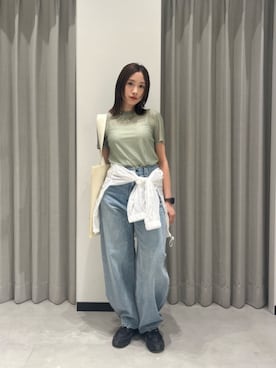 「CITEN（シテン）の＜CITEN＞シアナイロンパーカー（ブルゾン）」を使った、MIKU SUGIMOTOさん（レディース・157cm）の夏コーディネート