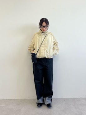 「ベーシック/トラッド」｜「アイテム（ブルゾン）」を使った、MIKU SUGIMOTOさん（レディース・157cm）の冬コーディネート