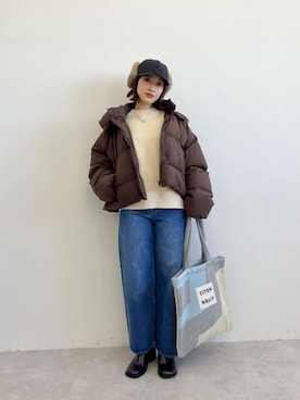 「ベーシック/トラッド」｜「アイテム（ブルゾン）」を使った、MIKU SUGIMOTOさん（レディース・157cm）の冬コーディネート