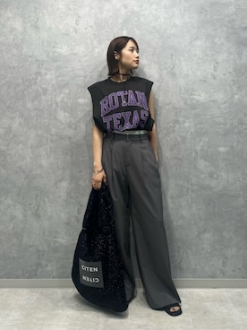 「CITEN（シテン）のアイテム（スラックス）」を使った、MIKU SUGIMOTOさん（レディース・157cm）の夏コーディネート