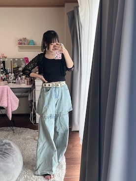 「韓国コーデ」｜「アイテム（キャミソール）」を使った、nemutanpeさん（レディース・163cm）の夏コーディネート