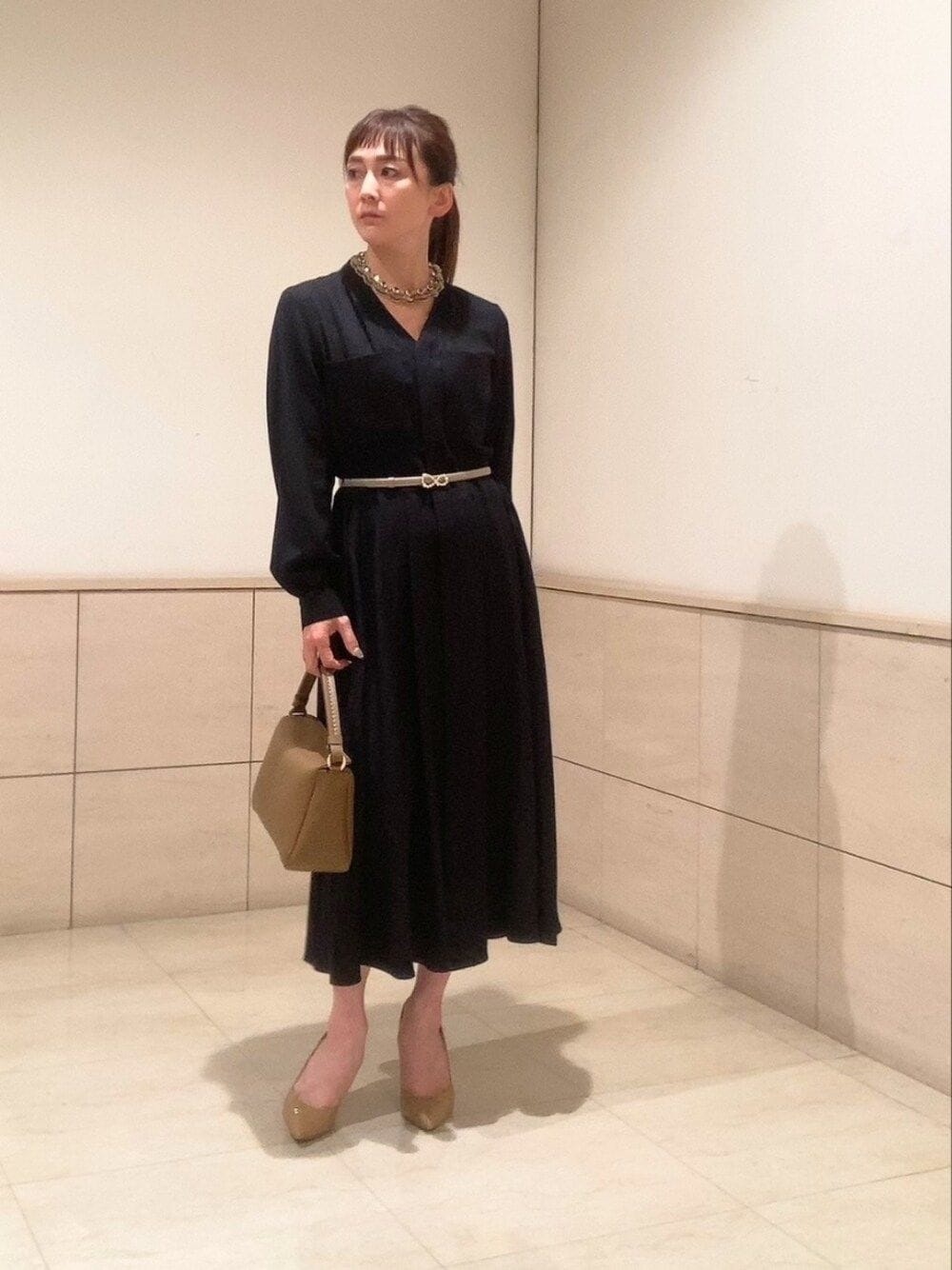 ANAYI（アナイ）の「ウールアムンゼンポケットフレア ワンピース