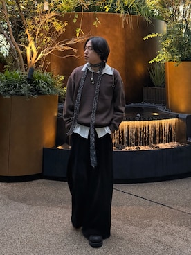 「アイテム（スウェットパンツ）」を使った、yoshiさん（メンズ・168cm）の秋コーディネート