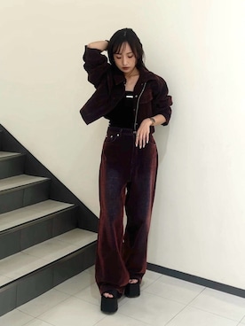 「MURUA（ムルーア）のアイテム」を使った、山本彩雅さん（レディース・150cm）の夏コーディネート