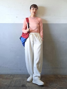 「アイテム（チューブトップ）」を使った、touharaさん（レディース・158cm）の秋コーディネート