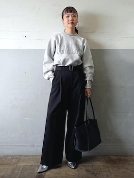 「アイテム（シュシュ）」を使った、touharaさん（レディース・158cm）の秋コーディネート
