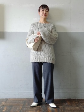 「アイテム（パンプス）」を使った、touharaさん（レディース・158cm）の冬コーディネート