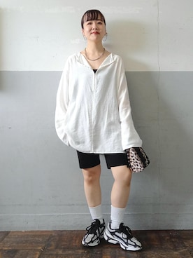 「ロング」｜「アイテム（スニーカー）」を使った、touharaさん（レディース・158cm）の夏コーディネート