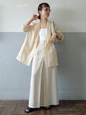 「アイテム（ジャケット/アウター）」を使った、touharaさん（レディース・158cm）の夏コーディネート