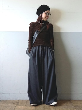 「アイテム（スラックス）」を使った、touharaさん（レディース・158cm・30代）の秋コーディネート