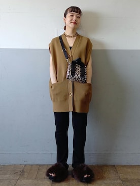 「アイテム（ベスト）」を使った、touharaさん（レディース・158cm・30代）の夏コーディネート