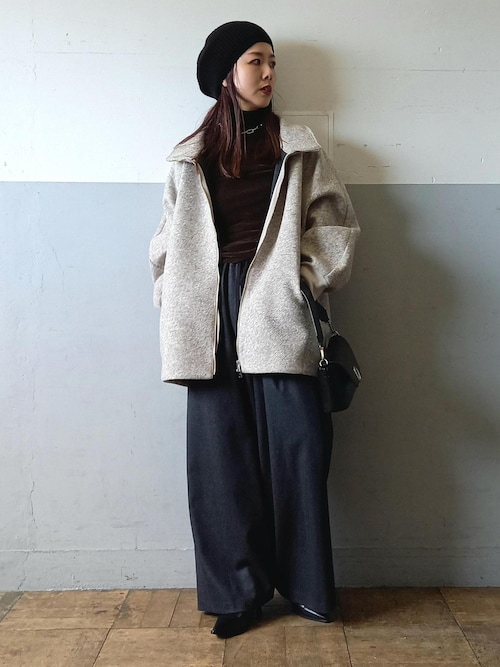 ヘリンボンツイードボンディングコーディガン（その他アウター）｜ADAM