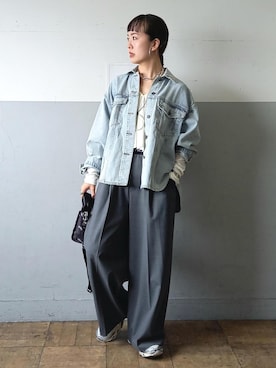 「GANNI（ガニー）のアイテム」を使った、touharaさん（レディース・158cm）の春コーディネート