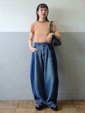 「アイテム（チューブトップ）」を使った、touharaさん（レディース・158cm・30代）の夏コーディネート