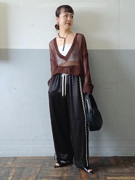 「アイテム（チューブトップ）」を使った、touharaさん（レディース・158cm）の夏コーディネート