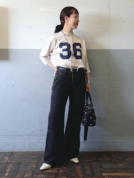 「GANNI（ガニー）のアイテム」を使った、touharaさん（レディース・158cm）の春コーディネート