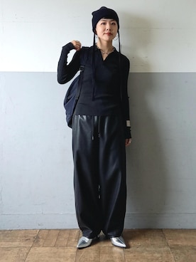 「アイテム（ポロシャツ）」を使った、touharaさん（レディース・158cm）の秋コーディネート