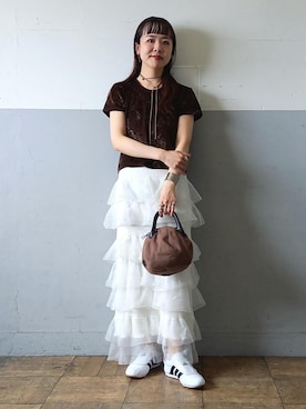 「ADAM ET ROPE'（アダムエロペ）のアイテム」を使った、touharaさん（レディース・158cm）の夏コーディネート