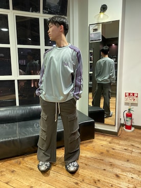 「DANKE SCHON（ダンケシェーン）のアイテム（スウェットパンツ）」を使った、SHOさん（メンズ・179cm）の冬コーディネート