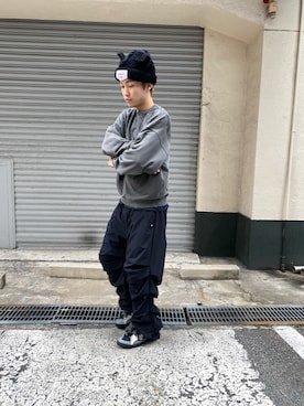 「DANKE SCHON（ダンケシェーン）のアイテム（スウェット）」を使った、SHOさん（メンズ・179cm）の秋コーディネート