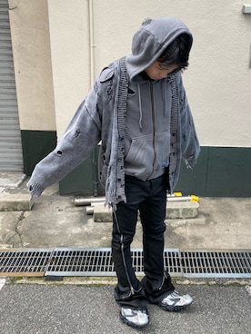 「DANKE SCHON（ダンケシェーン）のアイテム（パーカー）」を使った、SHOさん（メンズ・179cm）の冬コーディネート