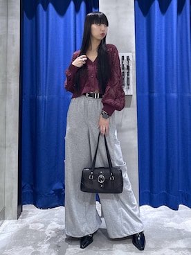 「PAGEBOY（ページボーイ）のモードバックルベルト3（ベルト、ブラック系）」を使った、koyukiさん（レディース・165cm）の夏コーディネート