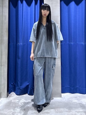 「PAGEBOY（ページボーイ）のハトメミュールサンダル（サンダル、ブラック系）」を使った、koyukiさん（レディース・165cm）の夏コーディネート