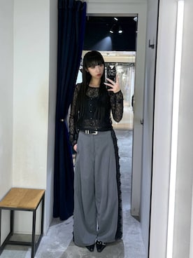 「PAGEBOY（ページボーイ）のサイドレースパンツ / スラックス（スラックス）」を使った、koyukiさん（レディース・165cm）の夏コーディネート