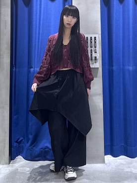 「PAGEBOY（ページボーイ）のスカシリーフニットボレロ 【一部カラーWEB限定】（カーディガン/ボレロ、パープル系）」を使った、koyukiさん（レディース・165cm）の春コーディネート