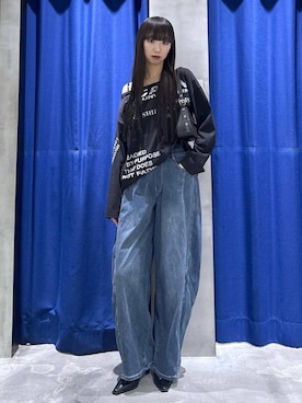 「PAGEBOY（ページボーイ）のベルトハンドBAG（ハンドバッグ、ブラック系）」を使った、koyukiさん（レディース・165cm）の春コーディネート