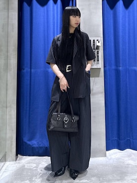 「PAGEBOY（ページボーイ）のヴィンテージバックルベルト（ベルト、ブラック系）」を使った、koyukiさん（レディース・165cm）の夏コーディネート