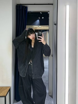 「PAGEBOY（ページボーイ）のフェードニットパーカー（パーカー、グレー系）」を使った、koyukiさん（レディース・165cm）の秋コーディネート
