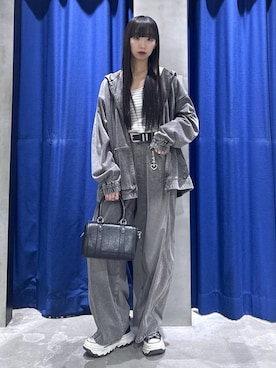 「PAGEBOY（ページボーイ）のモードバックルベルト3（ベルト、ブラック系）」を使った、koyukiさん（レディース・165cm）の冬コーディネート