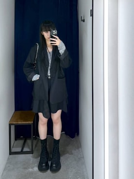 「PAGEBOY（ページボーイ）の【セットアップ対応】チェックMIXジャケット 《2サイズ展開》（テーラードジャケット）」を使った、koyukiさん（レディース・165cm）の秋コーディネート