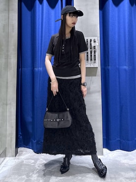 「PAGEBOY（ページボーイ）のベルトハンドBAG（ハンドバッグ、ブラック系）」を使った、koyukiさん（レディース・165cm）の春コーディネート