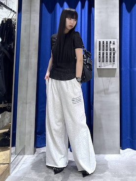 「PAGEBOY（ページボーイ）のハトメミュールサンダル（サンダル、ブラック系）」を使った、koyukiさん（レディース・165cm）の春コーディネート