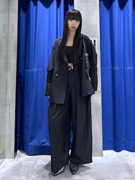 「PAGEBOY（ページボーイ）のモードバックルベルト3（ベルト、ブラック系）」を使った、koyukiさん（レディース・165cm）の春コーディネート