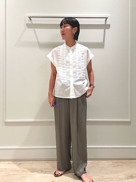 「アイテム（シャツ/ブラウス）」を使った、kanazashiさん（レディース・159cm・40代）の夏コーディネート