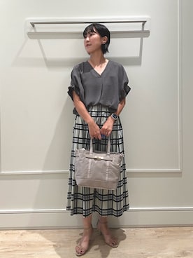 「ロングスカート」｜「アイテム（シャツ/ブラウス）」を使った、kanazashiさん（レディース・159cm・30代）の秋コーディネート