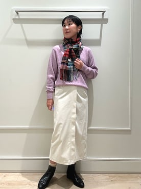 「アイテム（ストール/ショール）」を使った、kanazashiさん（レディース・159cm）の秋コーディネート