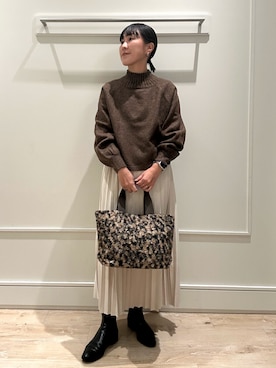 「アイテム（トートバッグ）」を使った、kanazashiさん（レディース・159cm・40代）の冬コーディネート