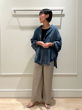 「アイテム（シャツ/ブラウス）」を使った、kanazashiさん（レディース・159cm・40代）の夏コーディネート