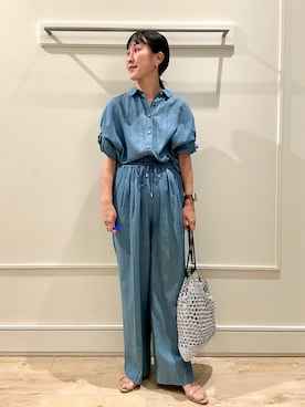 「MICO COULIER（ミコクリエ）のアイテム（パンツ）」を使った、kanazashiさん（レディース・159cm）の春コーディネート