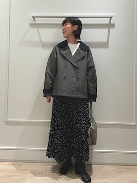 「アイテム（トレンチコート）」を使った、kanazashiさん（レディース・159cm）の秋コーディネート
