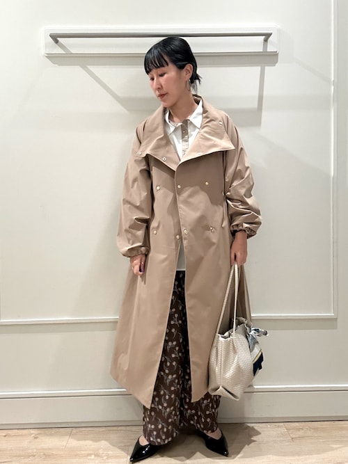 撥水スタンドカラーロングコート