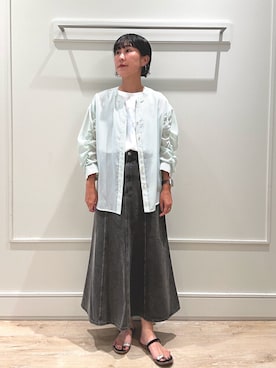 「ロングスカート」｜「アイテム（シャツ/ブラウス）」を使った、kanazashiさん（レディース・159cm・30代）の夏コーディネート