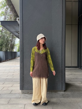 「arth（アース）のアイテム（帽子）」を使った、mogiさん（レディース・159cm）の秋コーディネート