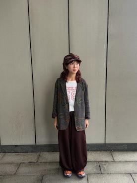 「arth（アース）のアイテム（帽子）」を使った、mogiさん（レディース・159cm）の秋コーディネート